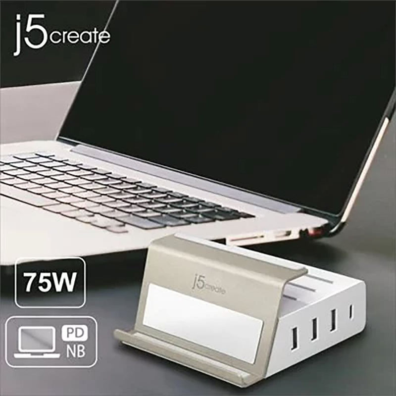 【免費送貨】j5create JUP4275 四輸出 USB-C PD 充電器及手機支架 (15+60W) - anlander 好貨加 - 香港